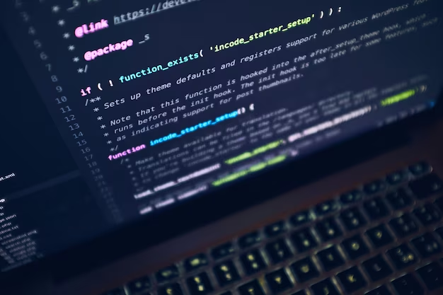 Computer code written on a laptop