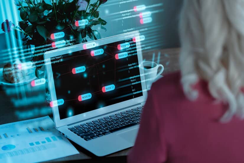 Woman Working with Codes
